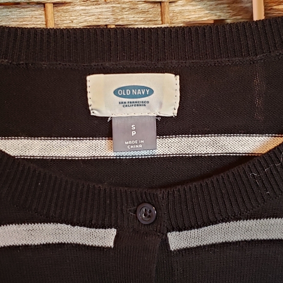 Old Navy Striped Cardigan Black and White - Picture 3 of 6